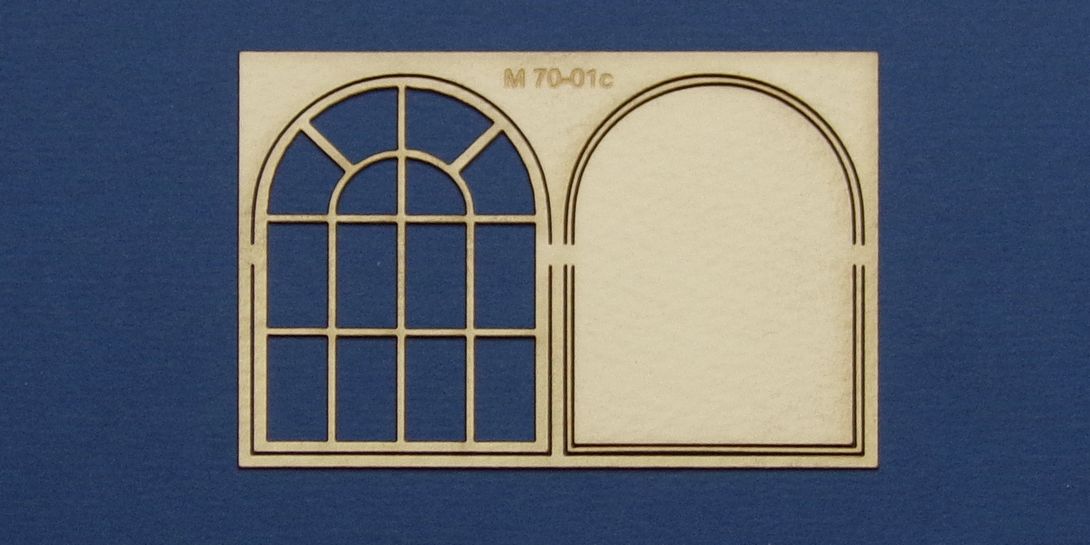 M 70-01c O gauge industrial window with round top type 2 Industrial window with round top type 2 